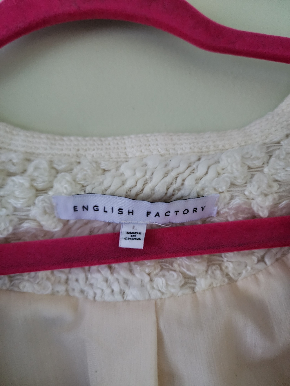 English Factory Cream Textured Cardigan Jacket - Picture 3 of 3